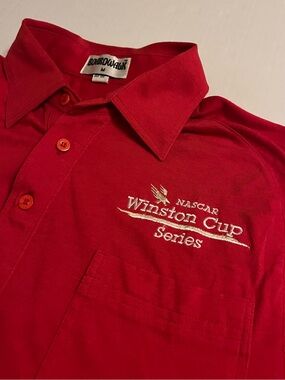 VTG 90’s NASCAR Winston Cup Embroidered Polo Shirt MEDIUM Earnhardt Racing Red